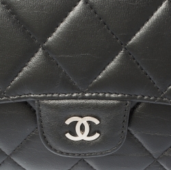 Chanel Black Quilted Leather Classic L Flap Wallet