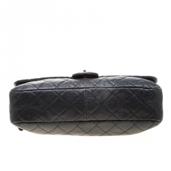 مملوكة مسبقًا حقيبة شانيل إيزي فلاب جلد كافيار أسود مبطن كبيرة