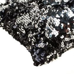 Pre Owned Chanel Black Sequins Embellished Summer Night Drawstring Bag