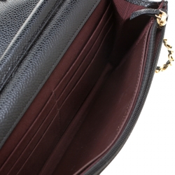 مملوكة مسبقًا Chanel Black Caviar Leather Wallet On Chain