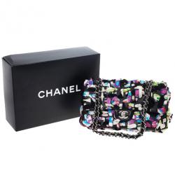 Pre Owned Chanel Limited Edition Scarf-Woven Lambskin Classic Flap Bag