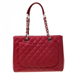 مملوكة مسبقًا حقيبة شانيل غراند GST شوبر جلد كافيار أسود مبطن 