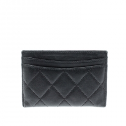 Chanel Black Quilted Leather Classic Card Holder