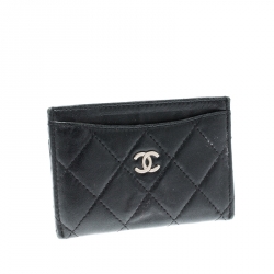 Chanel Black Quilted Leather Classic Card Holder