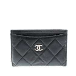 Chanel Black Quilted Leather Classic Card Holder