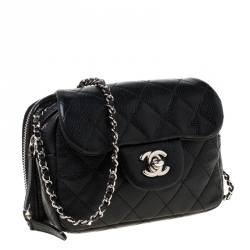 مملوكة مسبقًا Chanel Black Caviar Quilted Leather Mini Flap Crossbody Bag