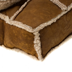 Pre Owned Chanel Tan/Beige Suede and Mouton Fur Reissue Shoulder Bag