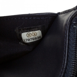 Pre Owned Chanel Dark Navy Quilted Leather WOC Chain Bag