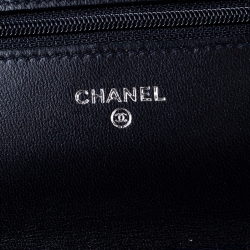 Pre Owned Chanel Dark Navy Quilted Leather WOC Chain Bag
