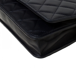 Pre Owned Chanel Dark Navy Quilted Leather WOC Chain Bag