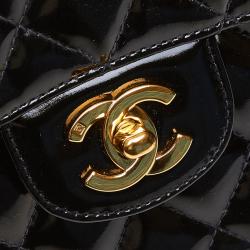 مملوكة مسبقًا Chanel Black Small Patent Leather Double Sided Bag