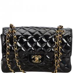 Chanel Black Small Patent Leather Double Sided Bag Chanel