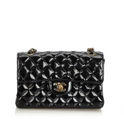 مملوكة مسبقًا Chanel Black Small Patent Leather Double Sided Bag