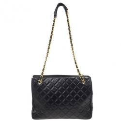 Pre Owned Chanel Black Vintage Quilted Lambskin Shoulder Bag
