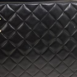Pre Owned Chanel Black Vintage Quilted Lambskin Shoulder Bag