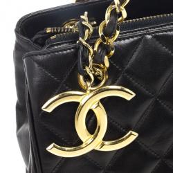 Pre Owned Chanel Black Vintage Quilted Lambskin Shoulder Bag