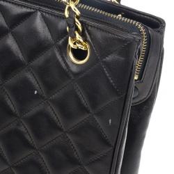 Pre Owned Chanel Black Vintage Quilted Lambskin Shoulder Bag