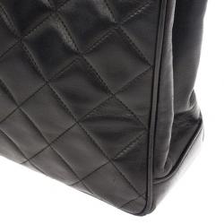 Pre Owned Chanel Black Vintage Quilted Lambskin Shoulder Bag