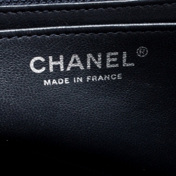 Pre Owned Chanel Navy Blue Quilted Leather Jumbo Classic Single Flap Bag