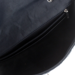 Pre Owned Chanel Navy Blue Quilted Leather Jumbo Classic Single Flap Bag