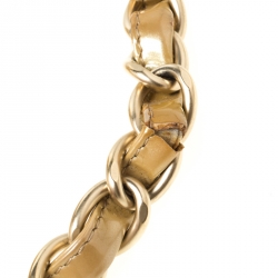 Pre Owned حقيبة شانيل قلاب كلاسيك ماكسي جلد مبطنة صفراء