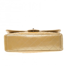 Pre Owned حقيبة شانيل قلاب كلاسيك ماكسي جلد مبطنة صفراء