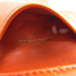 Chanel Orange Calfskin Leather Matelasse Wallet