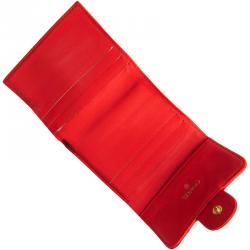Chanel Orange Calfskin Leather Matelasse Wallet