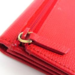 Chanel Red Calfskin Leather Coco Button Card Case