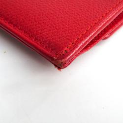 Chanel Red Calfskin Leather Coco Button Card Case