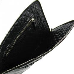 مملوكة مسبقًا Chanel Black Calfskin Leather Femeniste Mais Feminine Zippy Pouch
