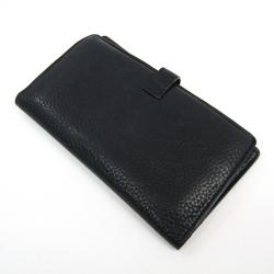 Pre Owned Chanel Black Leather Long Bifold Wallet