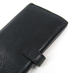 Pre Owned Chanel Black Leather Long Bifold Wallet
