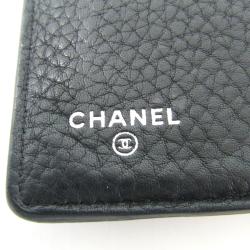 Pre Owned Chanel Black Leather Long Bifold Wallet