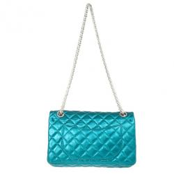 Pre Owned Chanel Metallic Turquoise 2.55 Reissue Quilted 226 Flap Bag