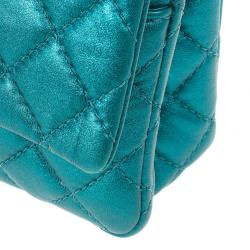 Pre Owned Chanel Metallic Turquoise 2.55 Reissue Quilted 226 Flap Bag