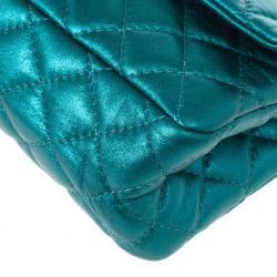 Pre Owned Chanel Metallic Turquoise 2.55 Reissue Quilted 226 Flap Bag
