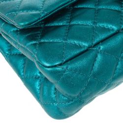 Pre Owned Chanel Metallic Turquoise 2.55 Reissue Quilted 226 Flap Bag