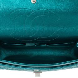 Pre Owned Chanel Metallic Turquoise 2.55 Reissue Quilted 226 Flap Bag