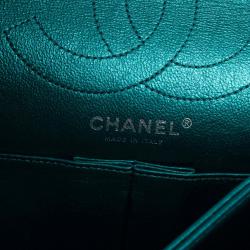 Pre Owned Chanel Metallic Turquoise 2.55 Reissue Quilted 226 Flap Bag
