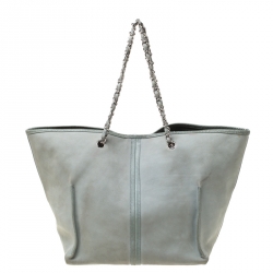 مملوكة مسبقًا حقيبة يد شانيل حلية زهرة كاميليا سلسلو جلد نوبوك أخضر فاتح