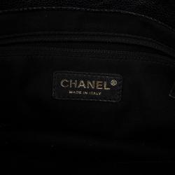 Chanel Black Quilted Glazed Cavier Leather Coco Pleats Messenger Bag