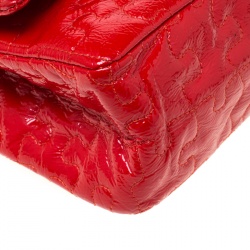 Pre Owned Chanel Red Puzzle Patent Leather Reissue 2.55 Classic 226 Flap Bag