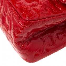 Pre Owned Chanel Red Puzzle Patent Leather Reissue 2.55 Classic 226 Flap Bag