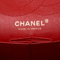 Pre Owned Chanel Red Puzzle Patent Leather Reissue 2.55 Classic 226 Flap Bag