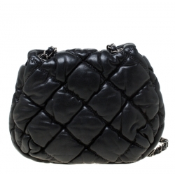 مملوكة مسبقًا Chanel Black Quilted Leather Bubble Small Shoulder Bag