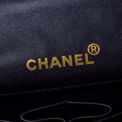 Pre Owned Chanel Purple Quilted Leather Vintage Flap Shoulder Bag