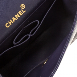 Pre Owned Chanel Purple Quilted Leather Vintage Flap Shoulder Bag