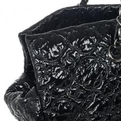 Pre Owned Chanel Black Patent Vinyl Rock in Moscow Classic Tote