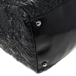 Pre Owned Chanel Black Patent Vinyl Rock in Moscow Classic Tote